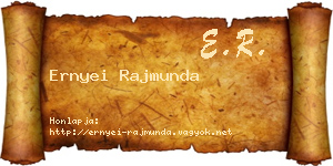 Ernyei Rajmunda névjegykártya